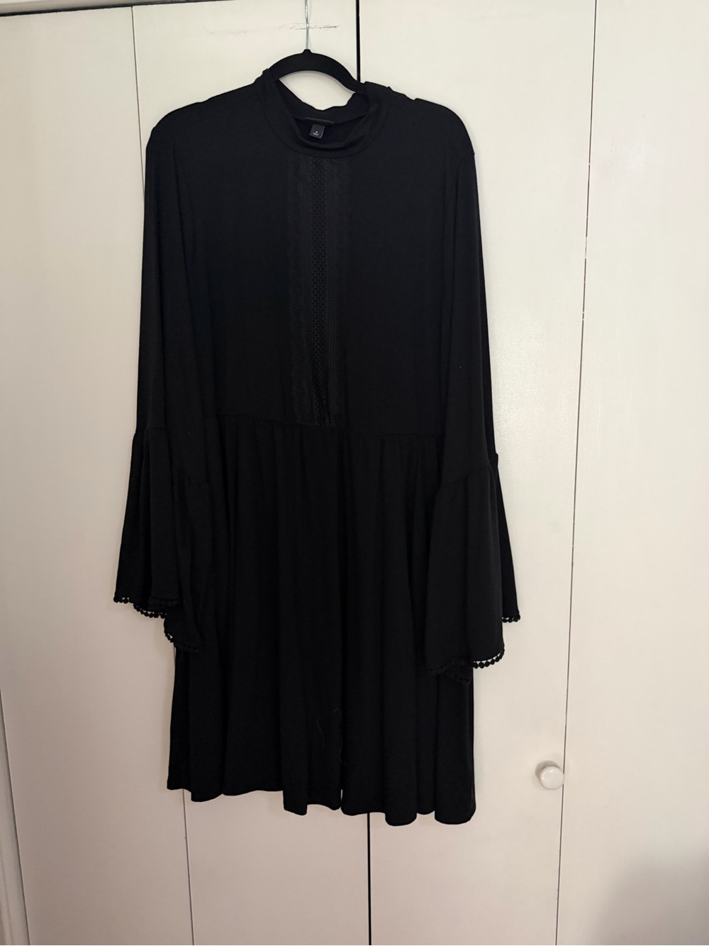 torrid Black High-Neck Bell Sleeve Mini Dress